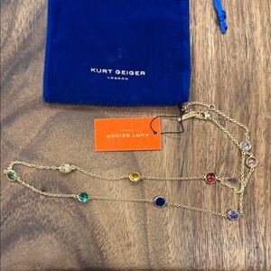 Kurt Geiger Gold-Plated Multi-Gem Station Necklace